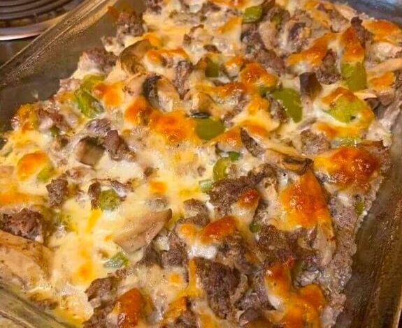 Philly Cheese Steak Casserole