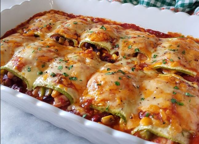 Zucchini Enchilada Roll-Ups