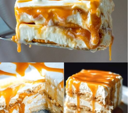 Ritz Cracker Salted Caramel Icebox Cake