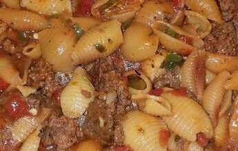 Pasta shells with ground beef