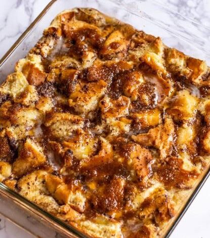 Pecan Chocolate Bread and Butter Pudding.