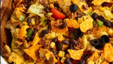 how to make Dorito taco salad, how to make taco salad with Doritos, taco salad recipe with Doritos