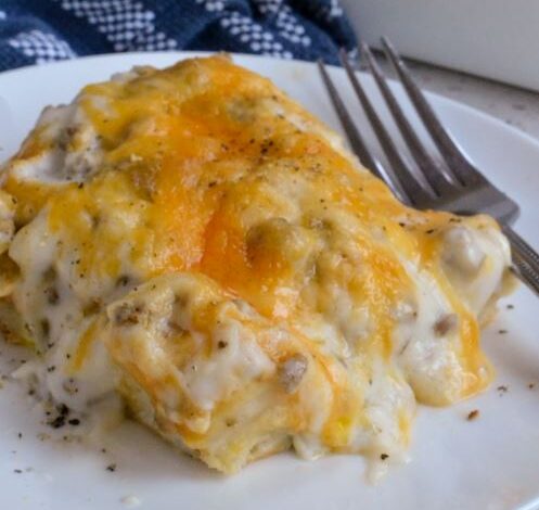 breakfast casserole with biscuits, breakfast casserole with gravy, breakfast ideas with biscuits, sausage egg bake recipe