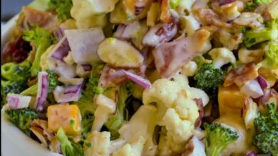 broccoli and cauliflower salad, broccoli salad dressing, how to make broccoli and cauliflower salad