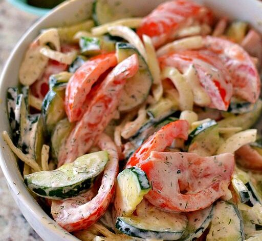 Creamy Cucumber Tomato Salad Recipe