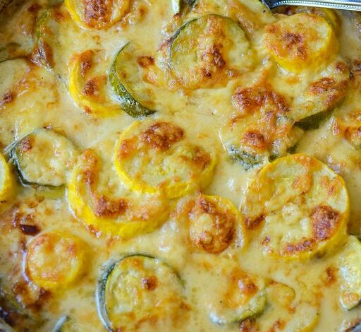 Zucchini and Yellow Squash Au Gratin