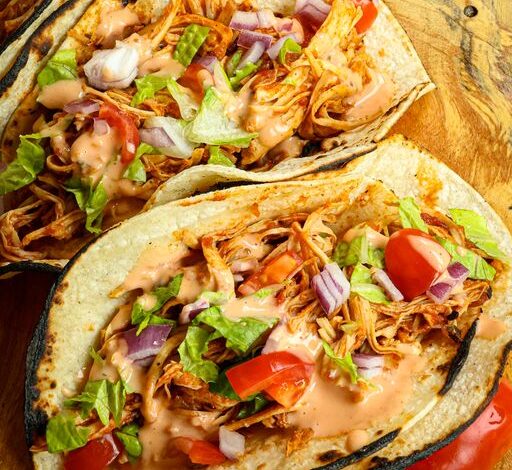 Crockpot Shredded Chicken Tacos